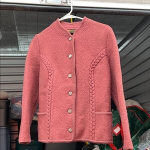 Salzburg Creations Pink Textured Blazer with Silver Buttons